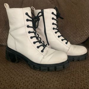 MIA platform white combat boots